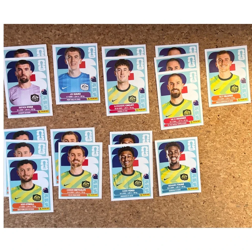 Panini FIFA World Cup 2026 Australia Stickers Lot Socceroos Ryan Gauci Circati
